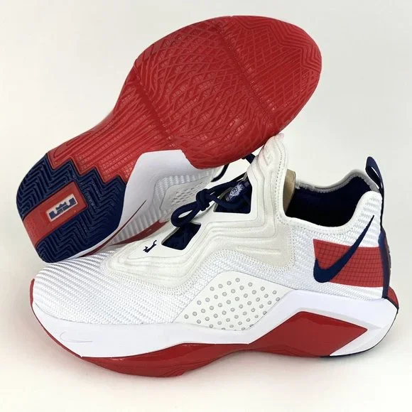 Nike LeBron Soldier 14 USA Red White Men's Basketball Sneakers Shoes - Picture 3 of 12